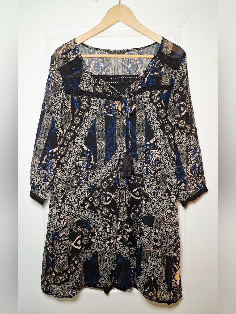 Only Bohemian Tunic Style Long Sleeve Dress (M)